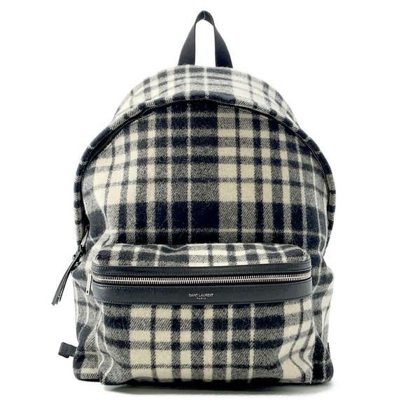 Saint Laurent Bag Backpack City Canvas White Paris Black - Picture 1 of 8